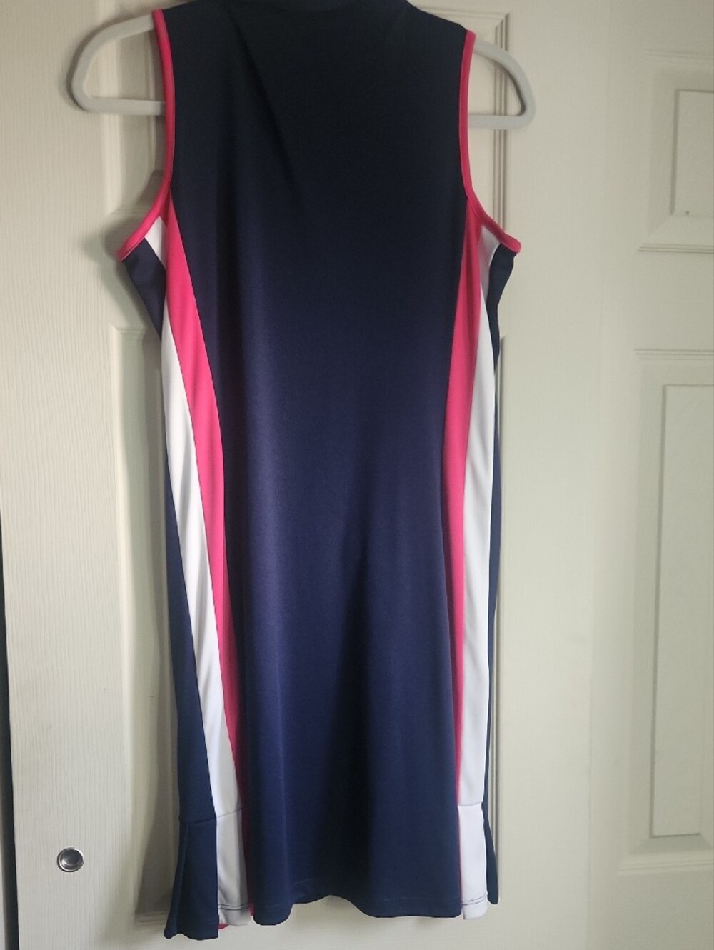 PGA Tour Navy Sleeveless Polo Dress with Pink & White Side Panels - Picture 4 of 4